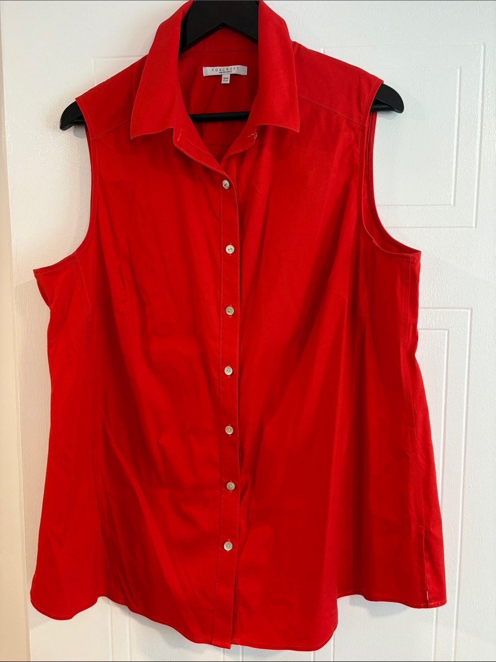 Foxcroft Sleeveless Button-Front Shirt - Red